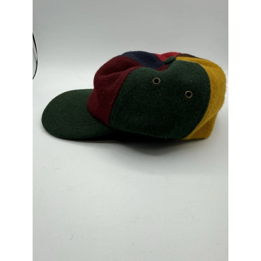 VTG J‎ Crew Wool Colorblock Hat Large Made In USA Retro Multicolor Cap